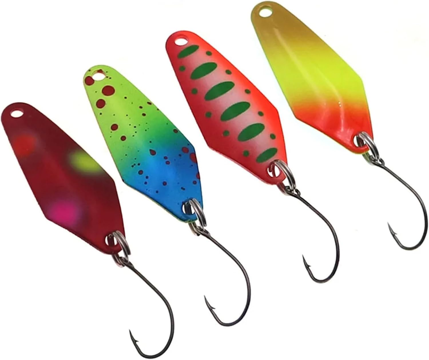 Trout Fishing Spoon Bait 2.3g - Single Hook Casting Metal Spinner with Two-Side Color Design