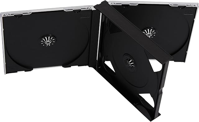 10 x CD DVD 4 Way Jewel Cases 25mm for 4 Disc with Black Tray 10 /Pack by Dragon Trading®