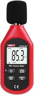 UNI-T Decibel Meter UT353BT Bluetooth Mini Digital Sound Level Meter Noise Measuring Instrument Decibel Monitoring Tester with Noise Reader Range 30-130dBA,LCD Backlight Display (Battery Include)