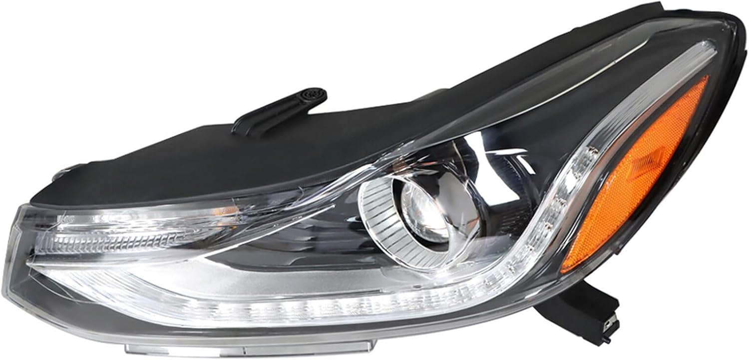 Headlight Assembly Black Housing Headlamp Clear Lens Left Side Projector with DRL Repalcement for 2017-2022 Trax