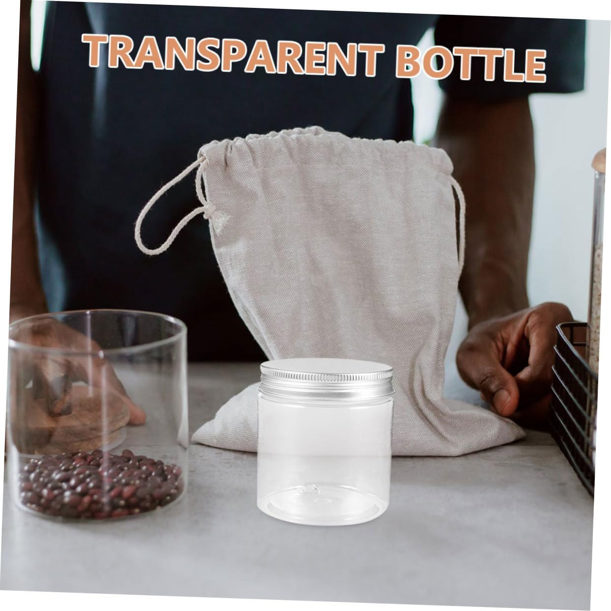 6pcs Sealed Plastic Jars with Lids for Food Storage Containers for Home Kitchen Office and Events Easy to Clean Freshness Preserving Versatile Use