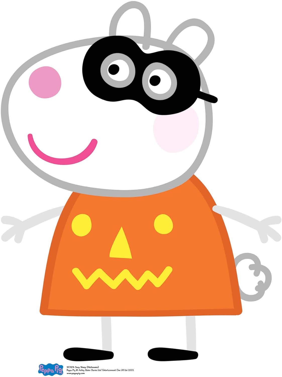 Star Cutouts SC1274 Official Suzy Sheep (Peppa Pig Party Halloween) Cardboard Cutout 73cm Tall, Multicolour