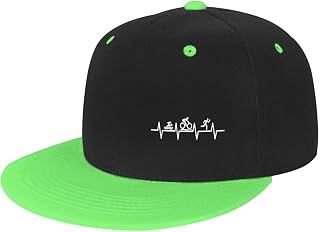 Triathlon Heartbeat Sandwich Hat Outdoor Leisure Adjustable Baseball Hip Hop Cap Unisex White