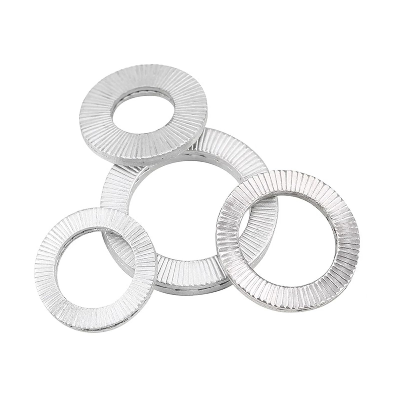 Rondelle plate Rondelles autobloquantes à Double pont en acier inoxydable 316/304, 2 à 20 pièces(304 Stainless Steel,M12 x 10Pcs)
