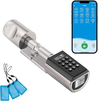 WELOCK PCB41 Elektronisches Tür-Schließzylinder Haustür mit Zahlencode RFID-Karte APP Wi-Fi Türschloss Code Verbindung für 50-100mm Tür IP65 Einfache Installation