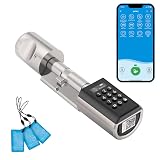 WELOCK PCB41 Elektronisches Tür-Schließzylinder Haustür mit Zahlencode | Temporäres Passwort RFID-Karte, APP Wi-Fi Optional Fernentriegelung Verbindung für 50-100mm Tür, IP65 Einfache Installation ‎‎Außen 40–55mm /Innen 30–50mm, Montage Von Außen