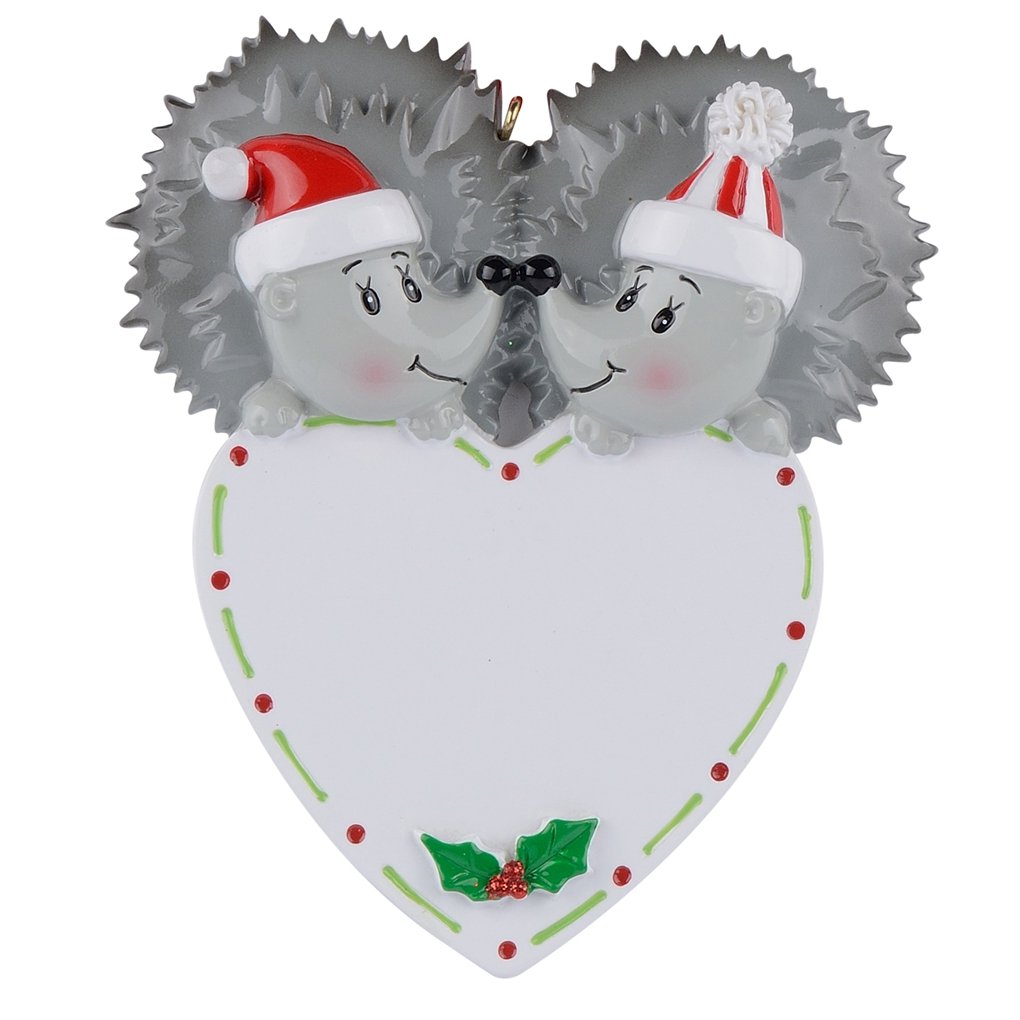 Personalized Hedgehog Couple Christmas Ornament Our First Christmas As Mr and Mrs Keepsake Gifts Durable Family Christmas Tree Decorations