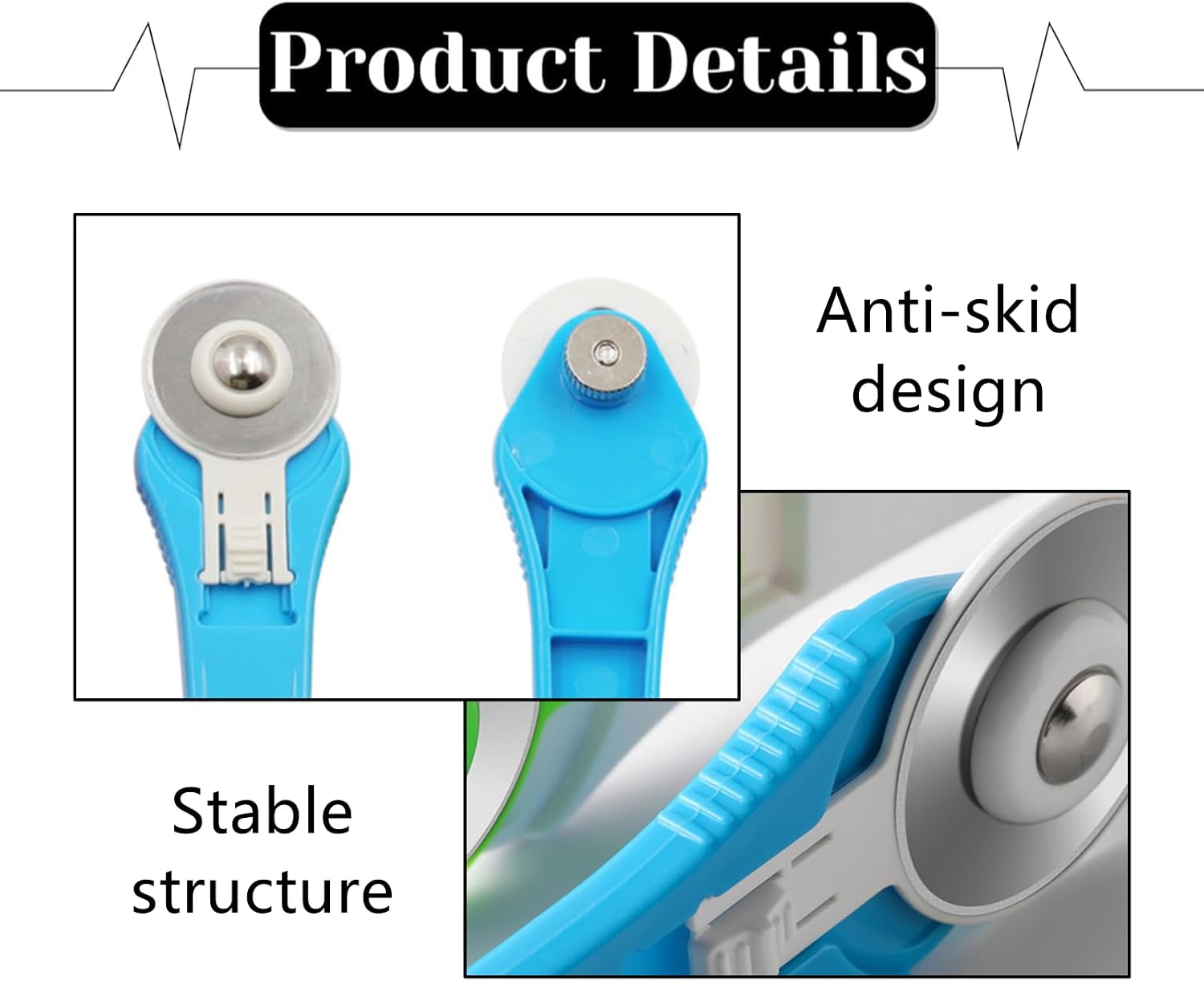 2 Pcs Fabric Cutter Universal Handheld Rotary Cutter with Hanging Hole for Sewing Accessories, Crafts, Replacement image 4