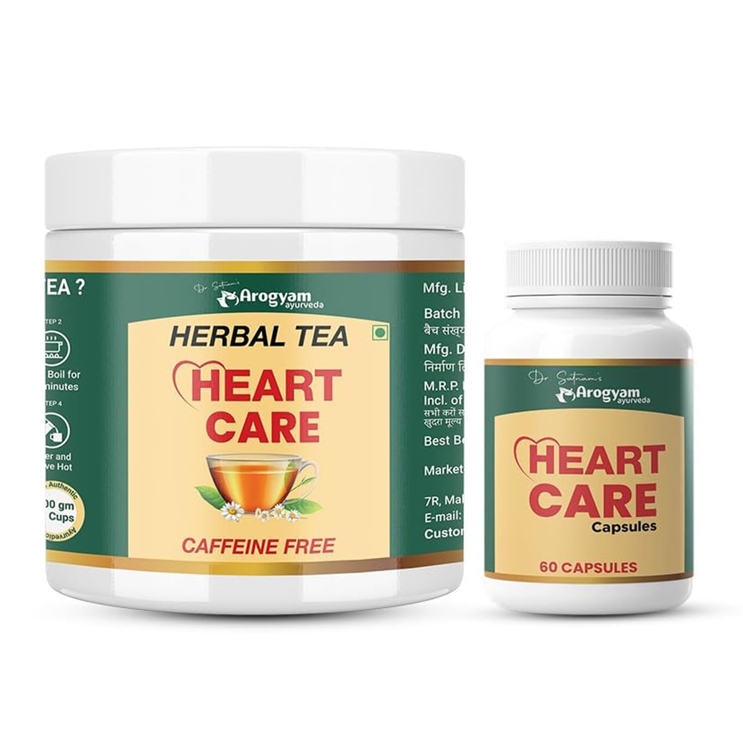 Arogyam Ayurveda Heart Care Capsules & Herbal Tea Combo (B0CG6N95JK) Amazon Price History, Amazon Price Tracker