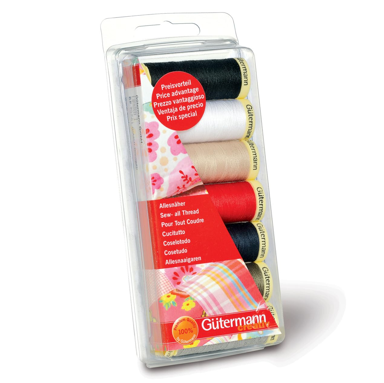 Gütermann G731099 Nähgarn-Set – 7 Spulen, Polyester, 100 m pro Spule