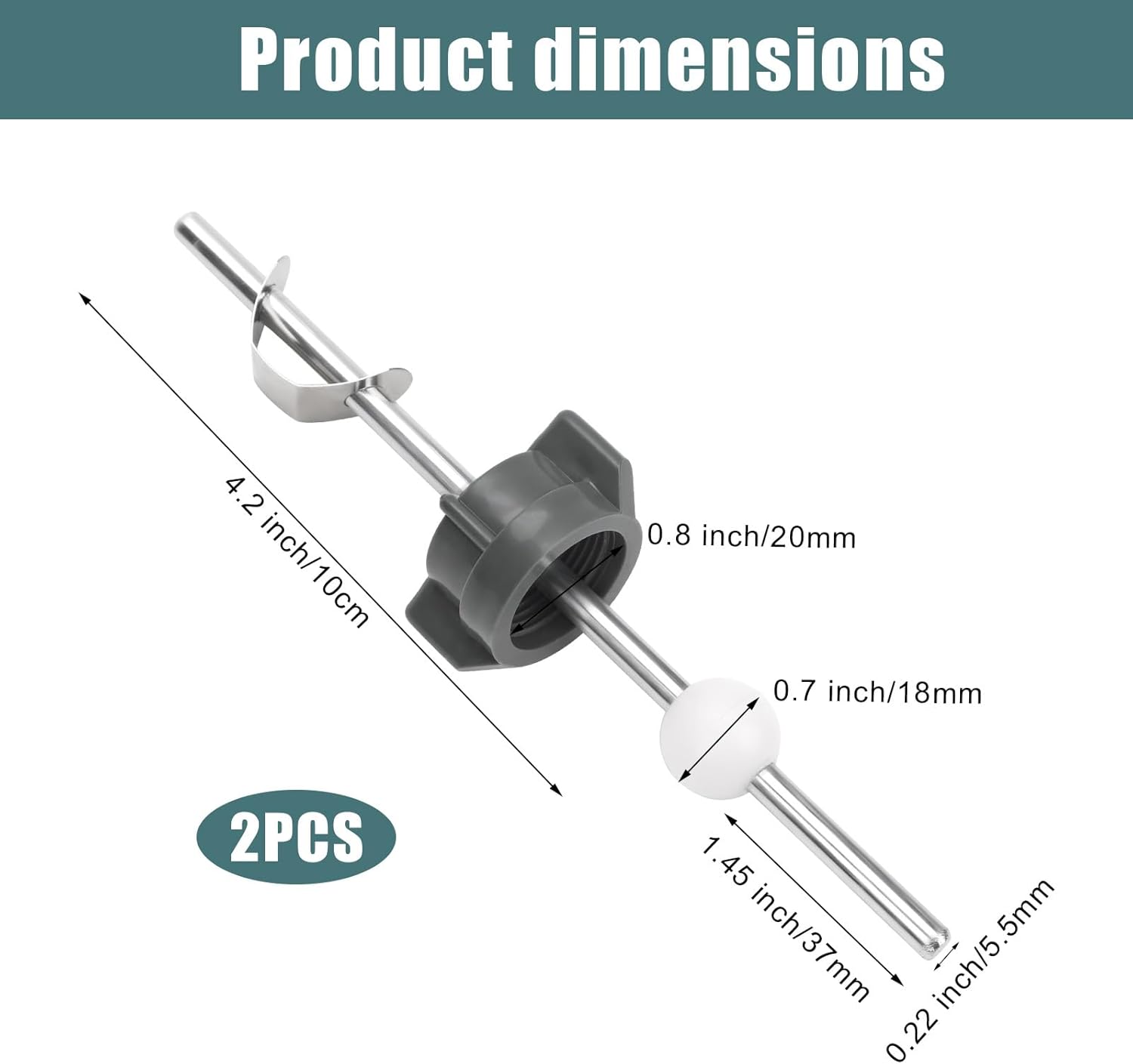 2pcs Bathroom Sink Stopper Replacement, Lavatory Pop up Center Piece Assembly with Pivot Rod Compatible with Price Pfister & Other Popular Brands for Models PS2673 PS469 PSB327 (Gray)