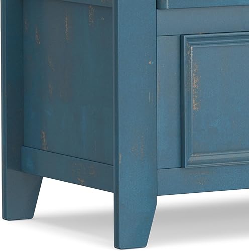 Vista 51 de SIMPLIHOME Amherst Banco de almacenamiento de entrada, asiento de pasillo de madera maciza de 48 pulgadas de ancho en gris niebla, banco