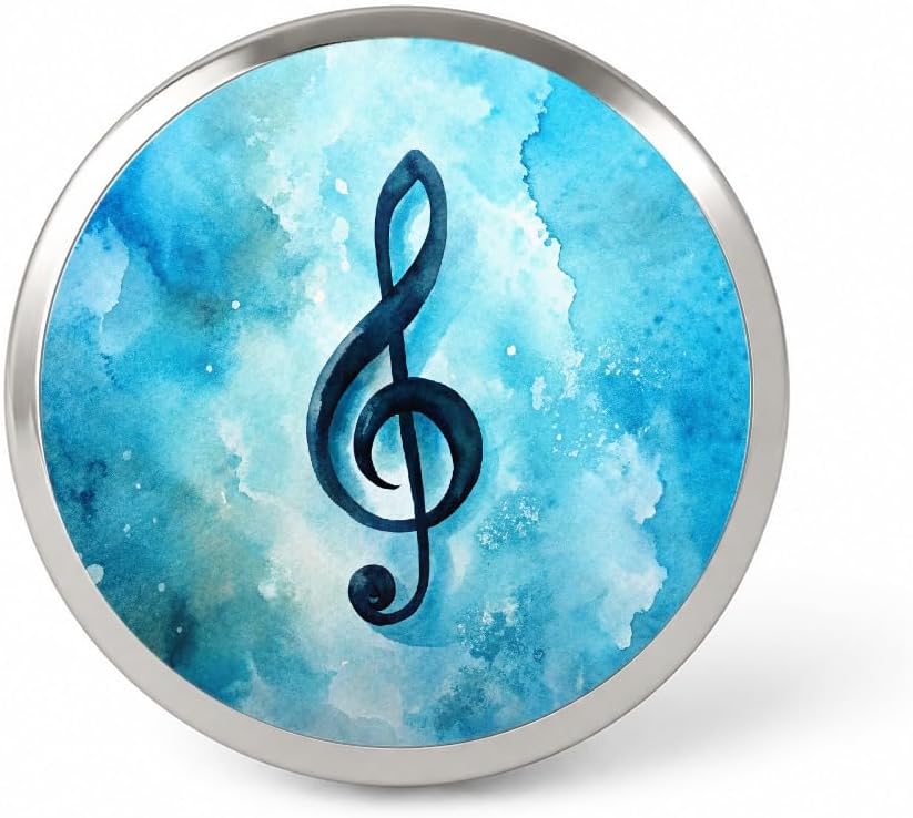 Treble Clef Music Musical Note Blue Watercolor Lapel Pin