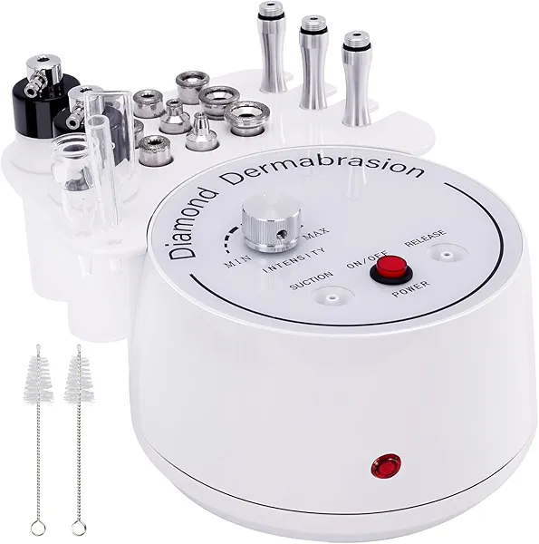 3 in 1 Diamond Micro DermaBrasion Machine, Mcwdoit Professional Dermabrasion Facial Skin Care Device with Wand, Spray Bottle and Vacuum Glass Tube for Personal Home Beauty Salon Use