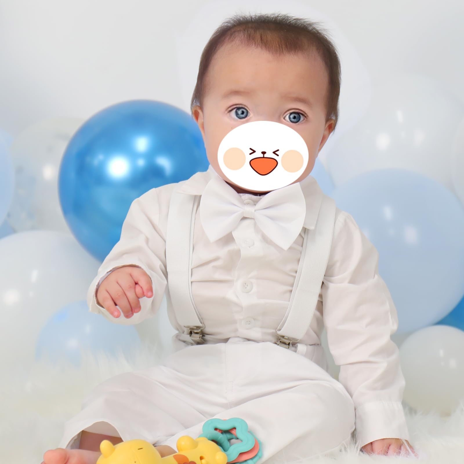 IBTOM CASTLE Completo da battesimo per bambini, con camicia e papillon, per matrimonio