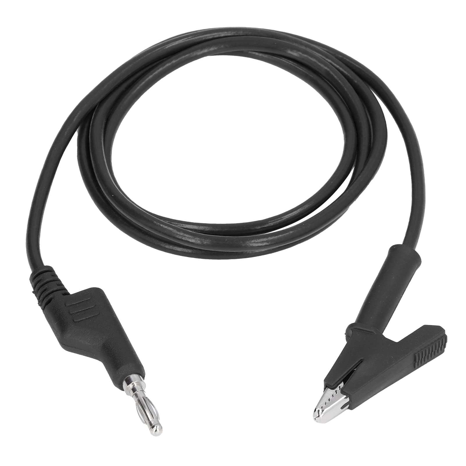 Crocodile Clip Test Leads,Banana Plug Wire Cable Test Flexible Brass Cable for Electrical Testing J.70035?1 4mm (Black)