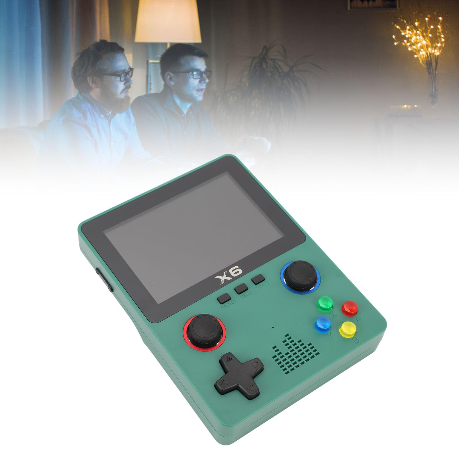 Sxhlseller Handheld-Retro-Spielekonsole mit 32-GB-Karte, 3,5-Zoll-IPS-HD-Bildschirm, Dual-Rocker für Erwachsene, 2000-mAh-, 6 Stunden Spielzeit (Green)
