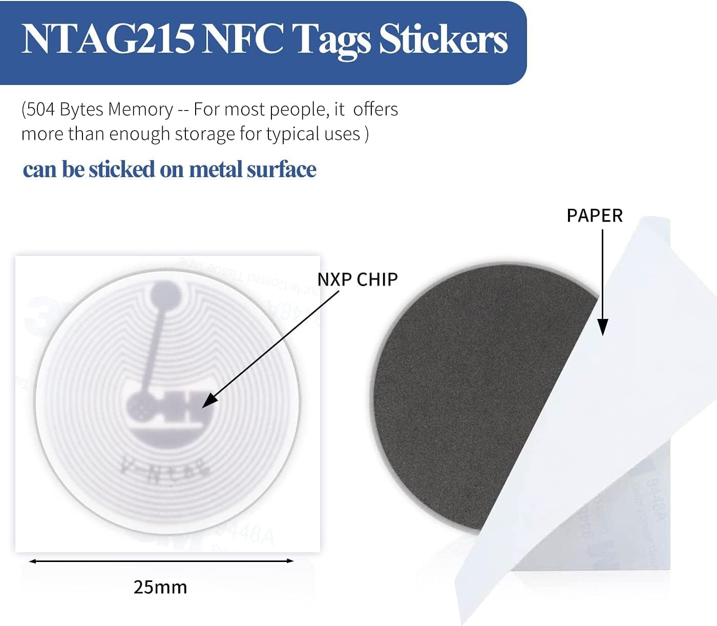 SANPOPO 10 NFC Tags, NTAG215 NFC Tags,NFC Sticker Anti Metal - Image 4