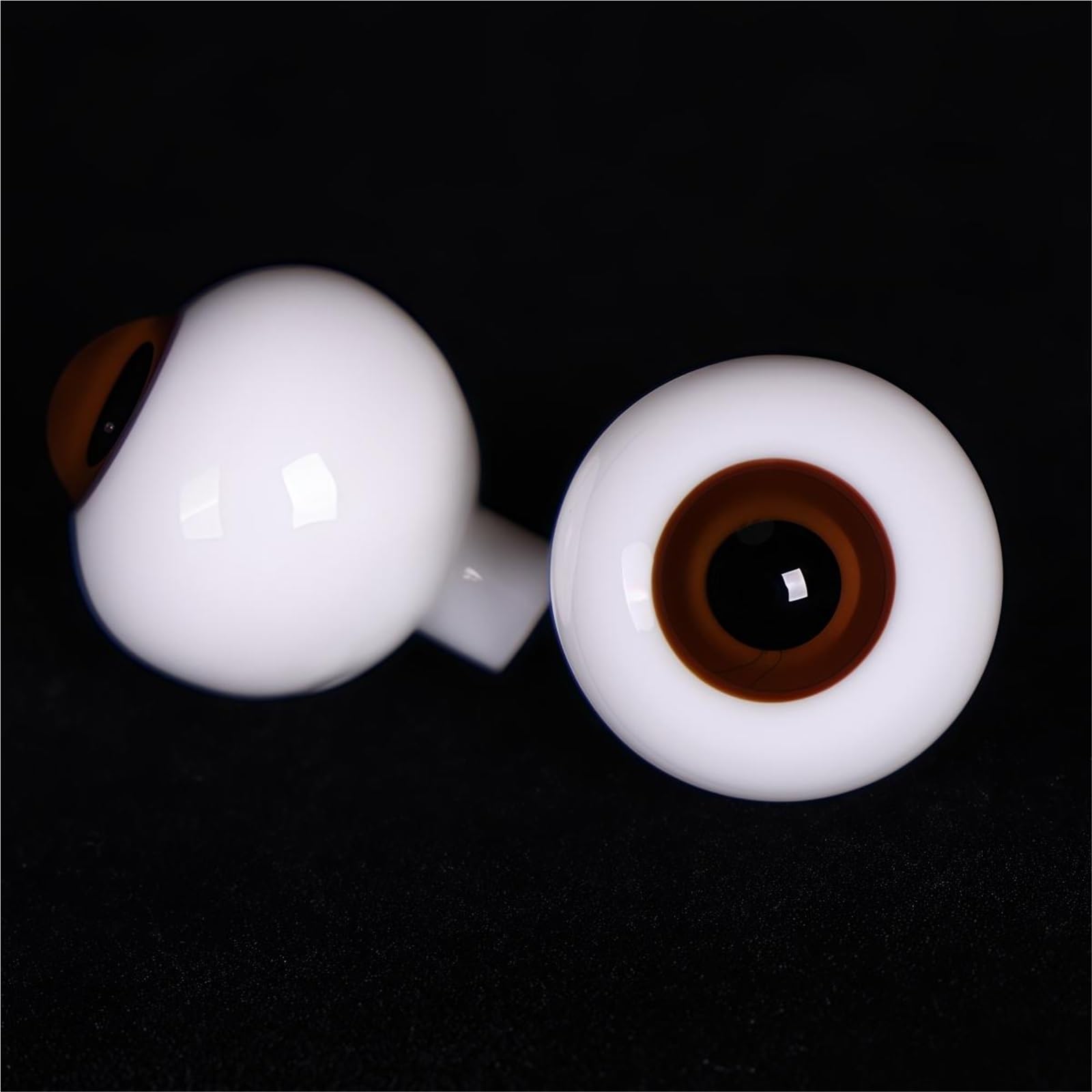JKUHA BJD Glass Eye, 10/12/14/16/18mm Dark Brown Simulated Human 1/3 1/4 1/6 OB11 BJD Doll Eyeballs(14MM(7-7.5))
