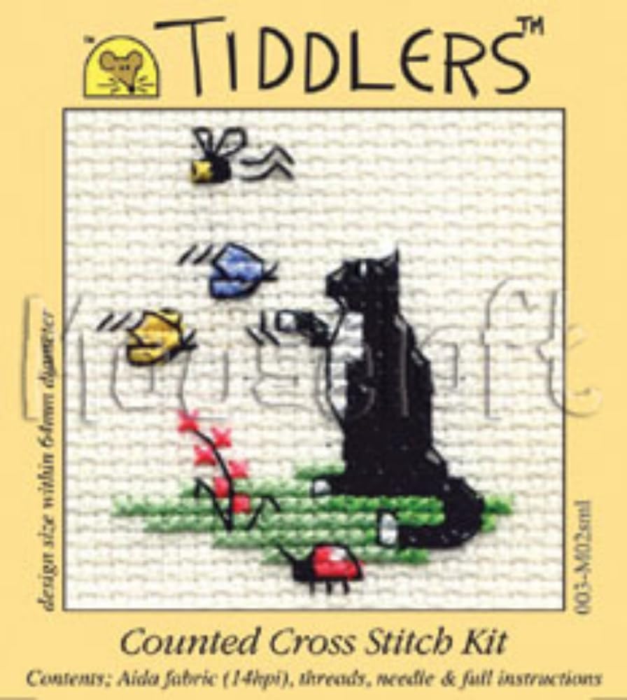 Mouseloft Cross Stitch Kit - Curious Cat, Tiddlers Collection