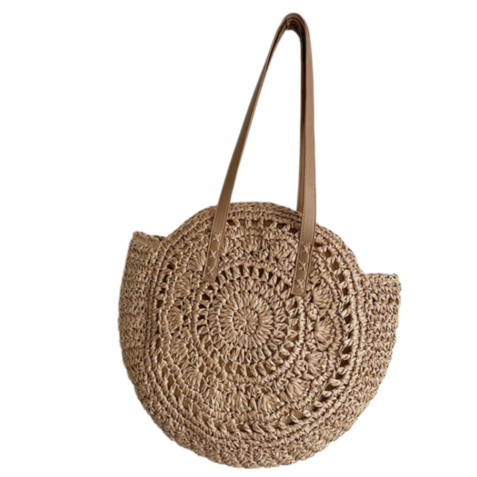 EBZFASO Straw Women's Round Shoulder Tote