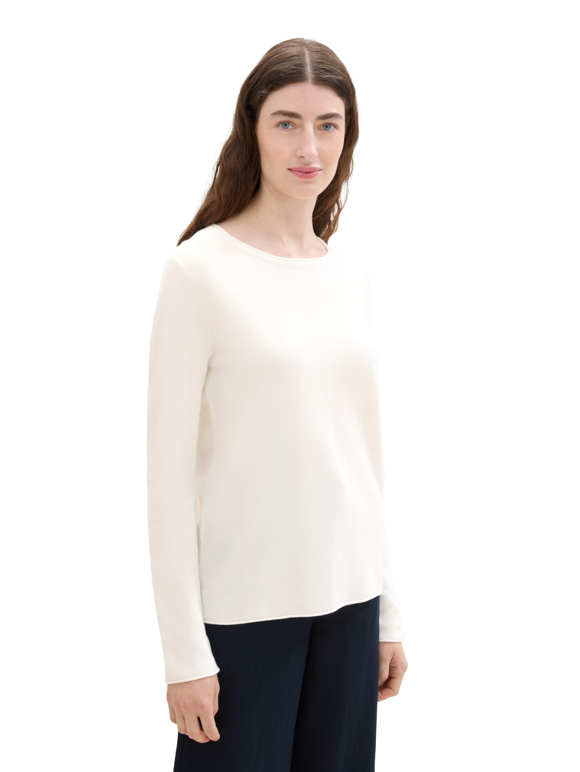 TOM TAILOR Damen Strickpullover mit Rundhals, 10315 - Whisper White, XXXL – Ansicht 2