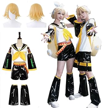 Amazon.co.jp: [Picksoco] 鏡音 リン・鏡音レン コスプレ衣装 PU