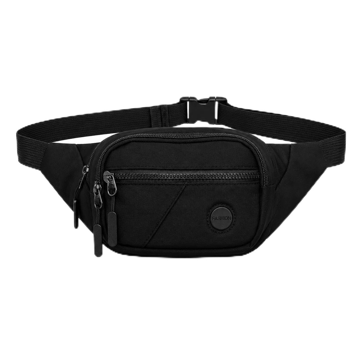 Water-Resistant Waist Bag for Men & Women, 3L Lightweight Crossbody Fanny Pack with 4 Zipper Pockets, Adjustable Strap, Travel Running Money Belt Hip Bag for Walking, Cycling, Hiking, Black-image-36