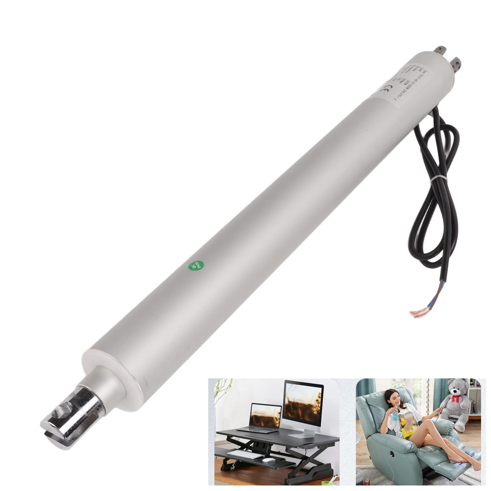 Attuatore elettrico tubolare, attuatore a movimento lineare ad alta velocità, attuatore idraulico elettrico con corsa di 200 mm e supporto, in lega di alluminio IP65 per tetti di (24V)