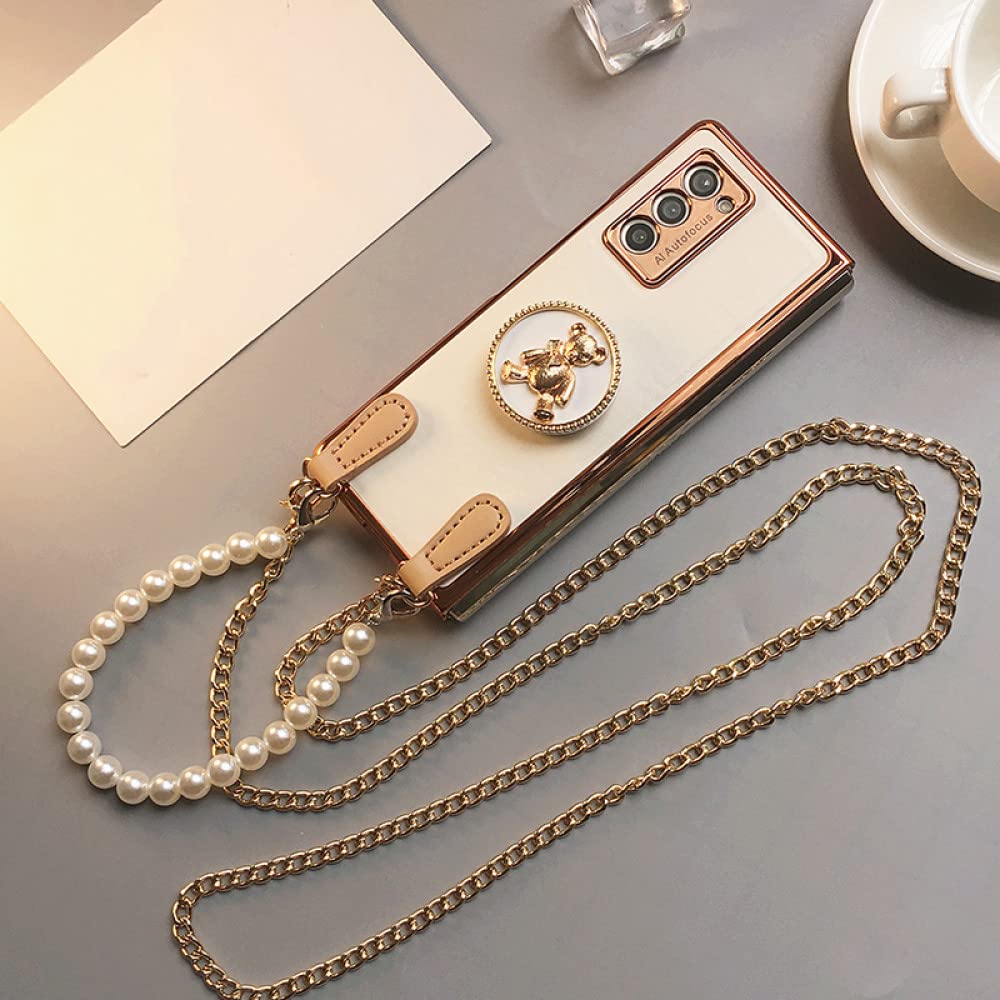 Galaxy Z Fold 4 Coque Chaîne Bracelet Ours Protection Rigide - 8