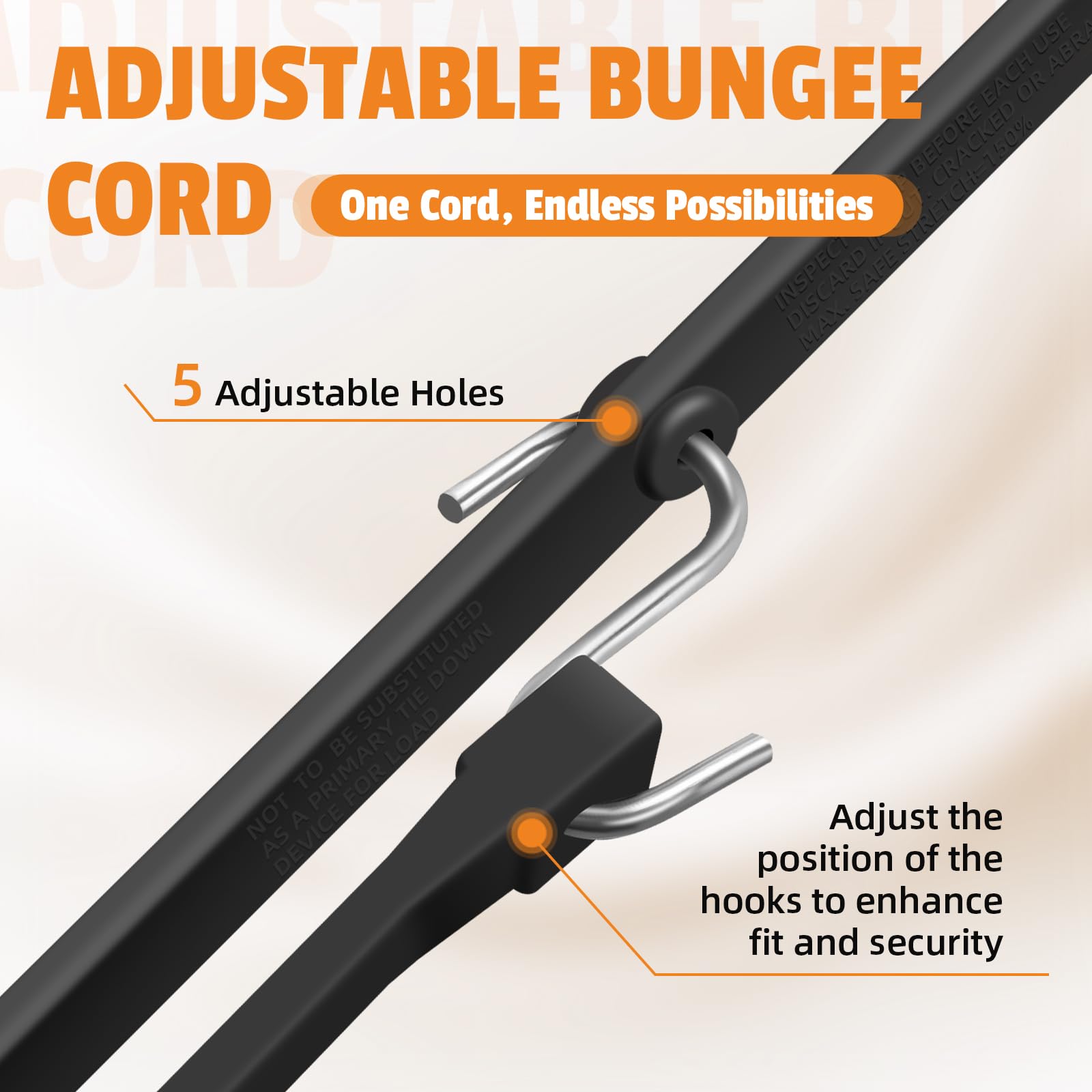 HOXWELL Cordoncini elastici regolabili da 78,7 cm con ganci, in gomma EPDM con 150% di elasticità massima, cinghie elastiche resistenti per fissare teloni, tele, carichi, moto, resistenti alle