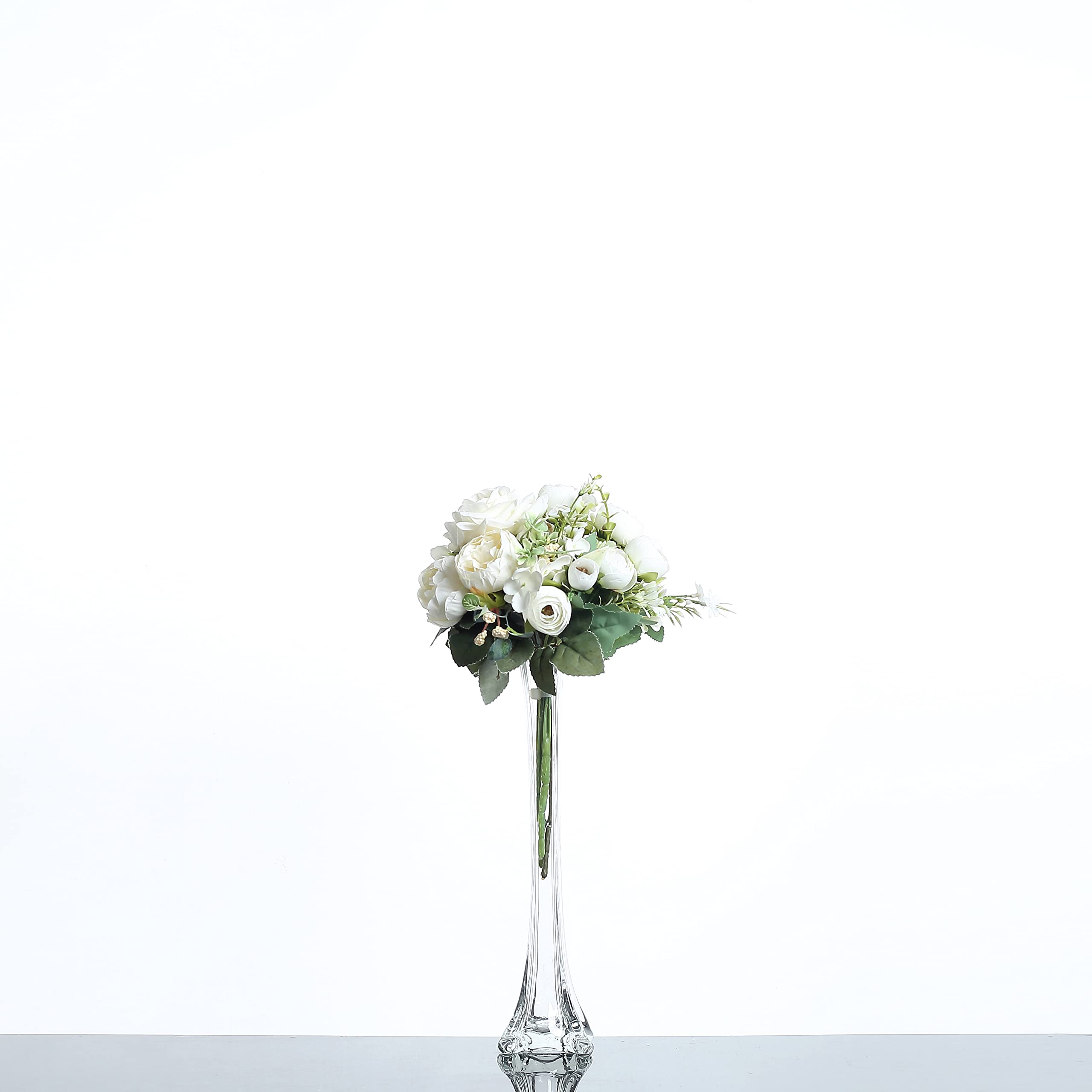 Craft And Party, Pack of 12, Eiffel Tower Vases Centerpiece for Flower, Wedding, Decoration. (12", Clear)
