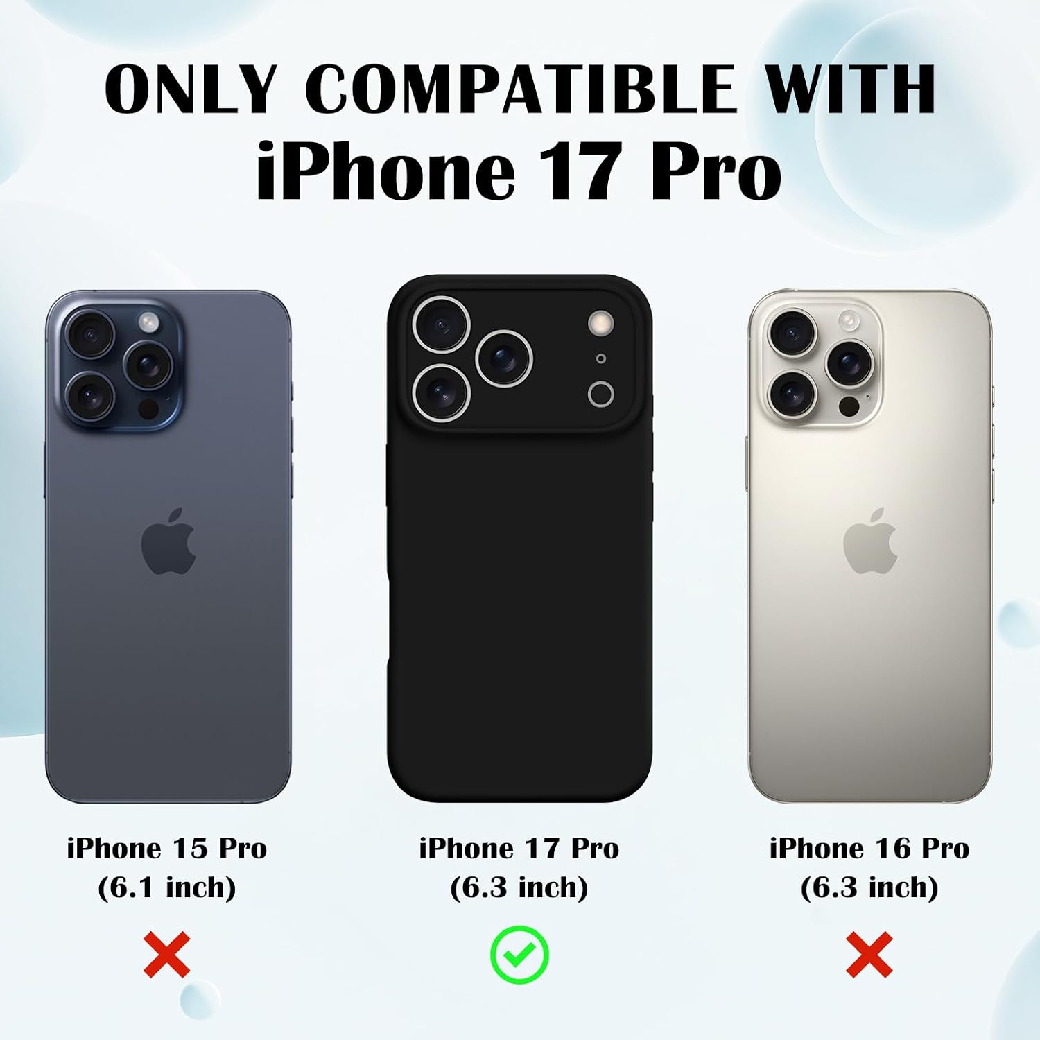  for iPhone 17 Pro Magnetic Case with Camera Control Button, Slim Liquid Silicone Case for Women Girls Men Anti-Scratch Lining Shockproof Drop Protective Cover for iPhone 17 Pro-Black thumbnail