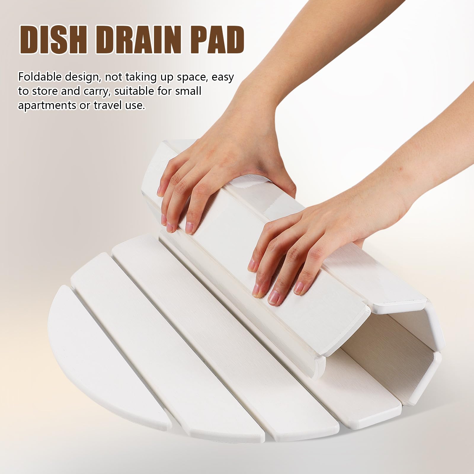 Gatuida Tapis Égouttoir Pliable en Diatomite pour Vaisselle, Coussin Drainant Blanc, Design Moderne et Peu Encombrant, Cuisine et Rangement de Vaisselle