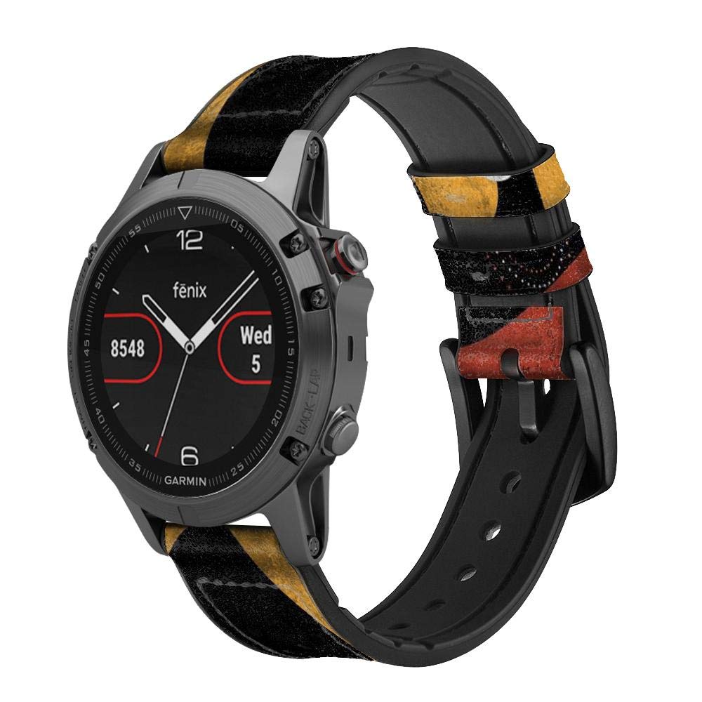 Innovedesire African Queen Nefertiti Silhouette Bracelet de Montre Intelligente en Cuir pour Garmin Vivoactive 4S Vivomove 3S Taille (18mm)