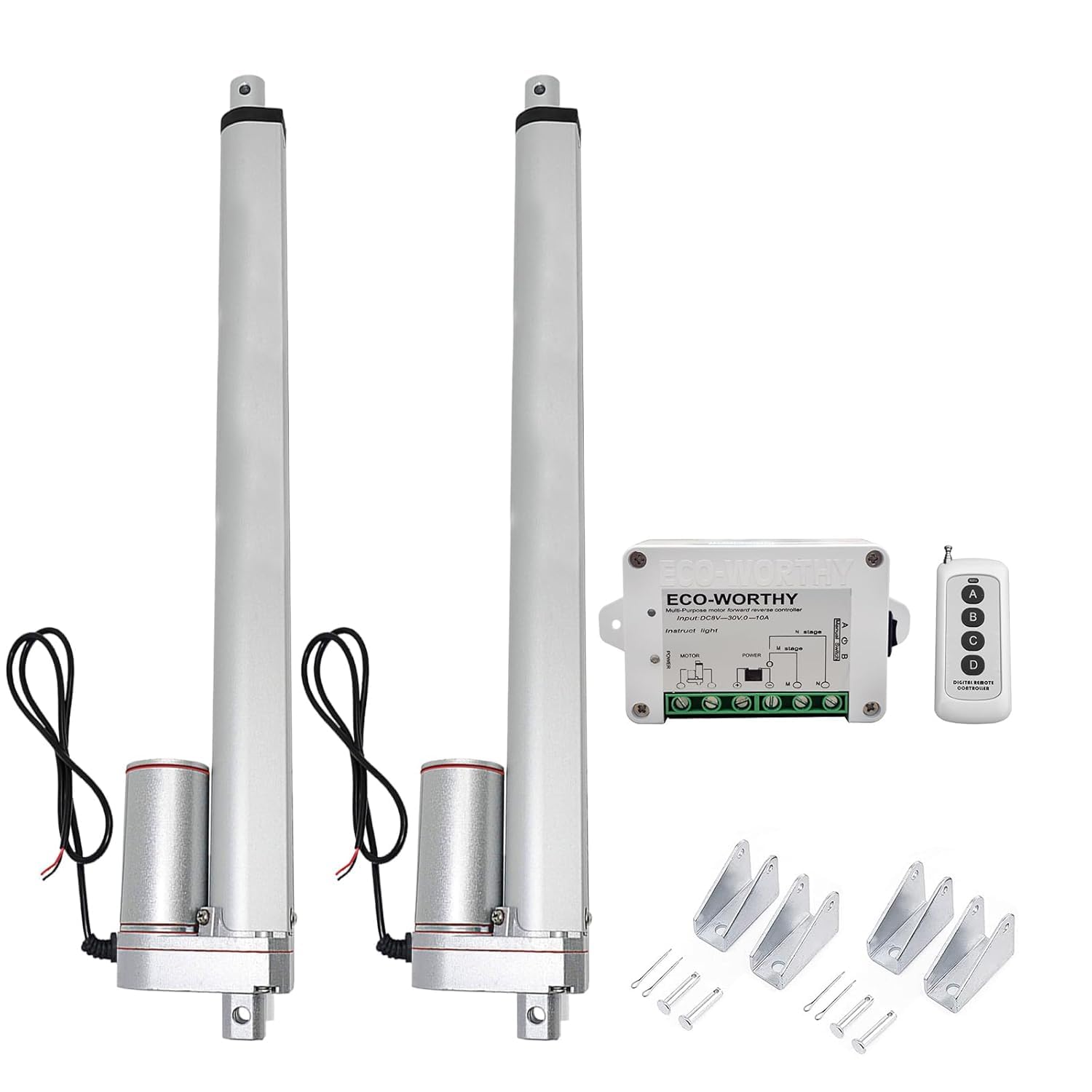 DCHOUSE Linearer Stellantrieb 12V Gleichstrom 350 mm, kabellose Fernbedienungs-Kit, 2 Stück