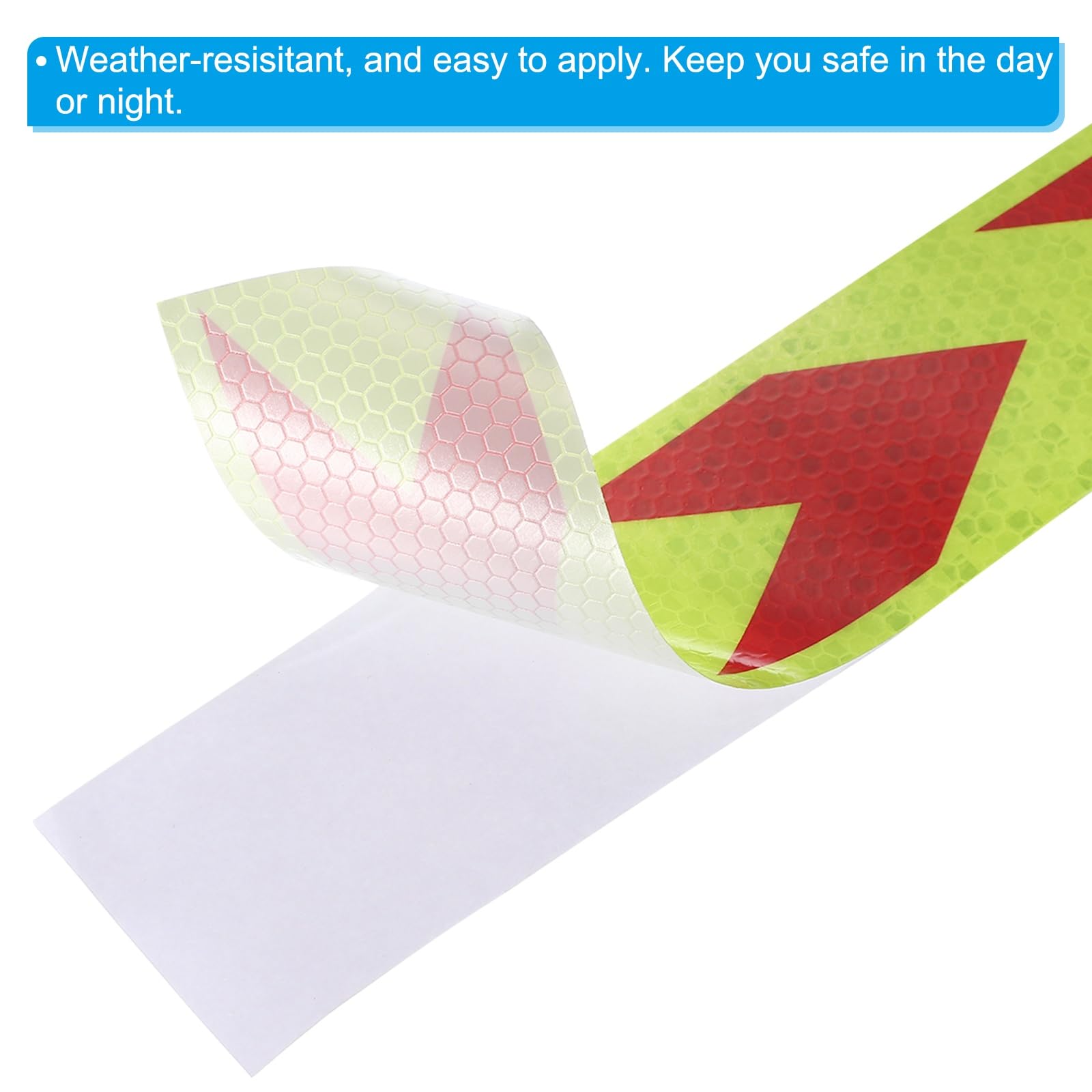 Reflektierendes Klebeband mit hoher Sichtbarkeit, 5,1 cm x 6,1 m, wasserdichter Sicherheitspfeil, leuchtend gelbe Reflektoren für den Außenbereich, verbesserte Sicherheit und Sichtbarkeit für