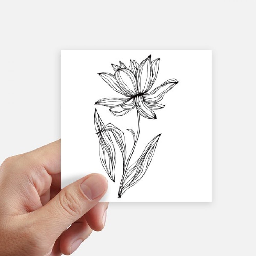 Autocollant fleur de lotus multicolore 10 cm lot de 8 stickers carrés graphiques