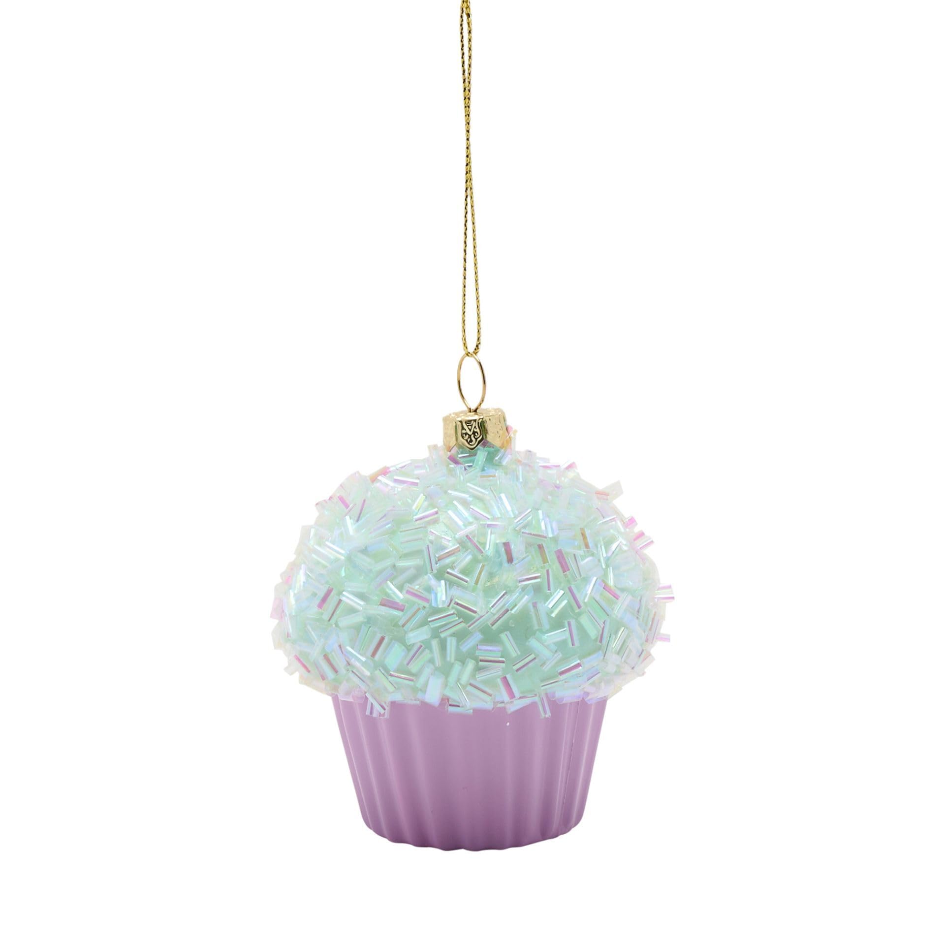 Widdop And Co Purple - Novelty Hanging Tree Decoration - Cupcake - Christmas Xmas Ornament Holiday Decor - Alternative Homeware For Friends, Family, Comedy Cup Cake. (H: 18Cm X W: 7Cm X D: 7Cm.)