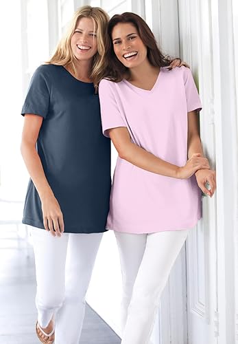 Miniatura 5 de Woman Within Camiseta perfecta de manga corta con cuello en V en talla grande (pequeña disponible)