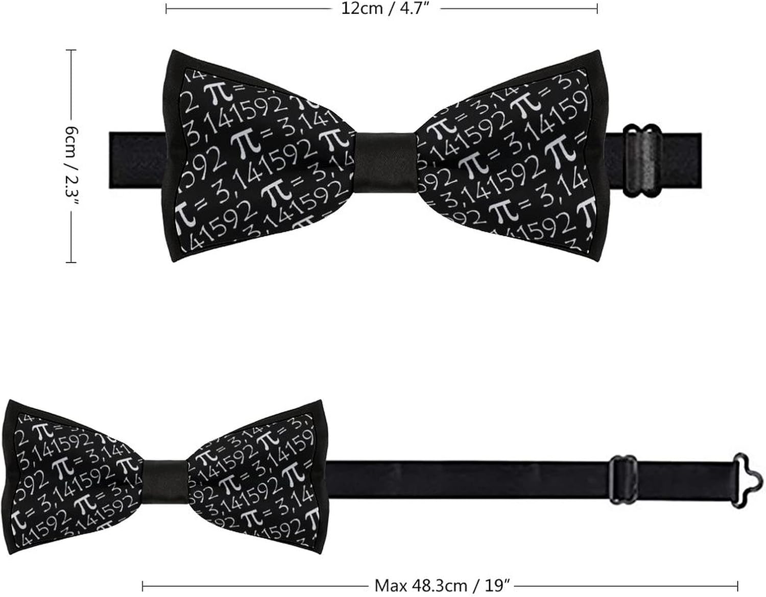 Pi Symbol Mathematica Mens Bow Ties Classic Bowtie Pre-Tied Novel Fun Pattern for Any Age