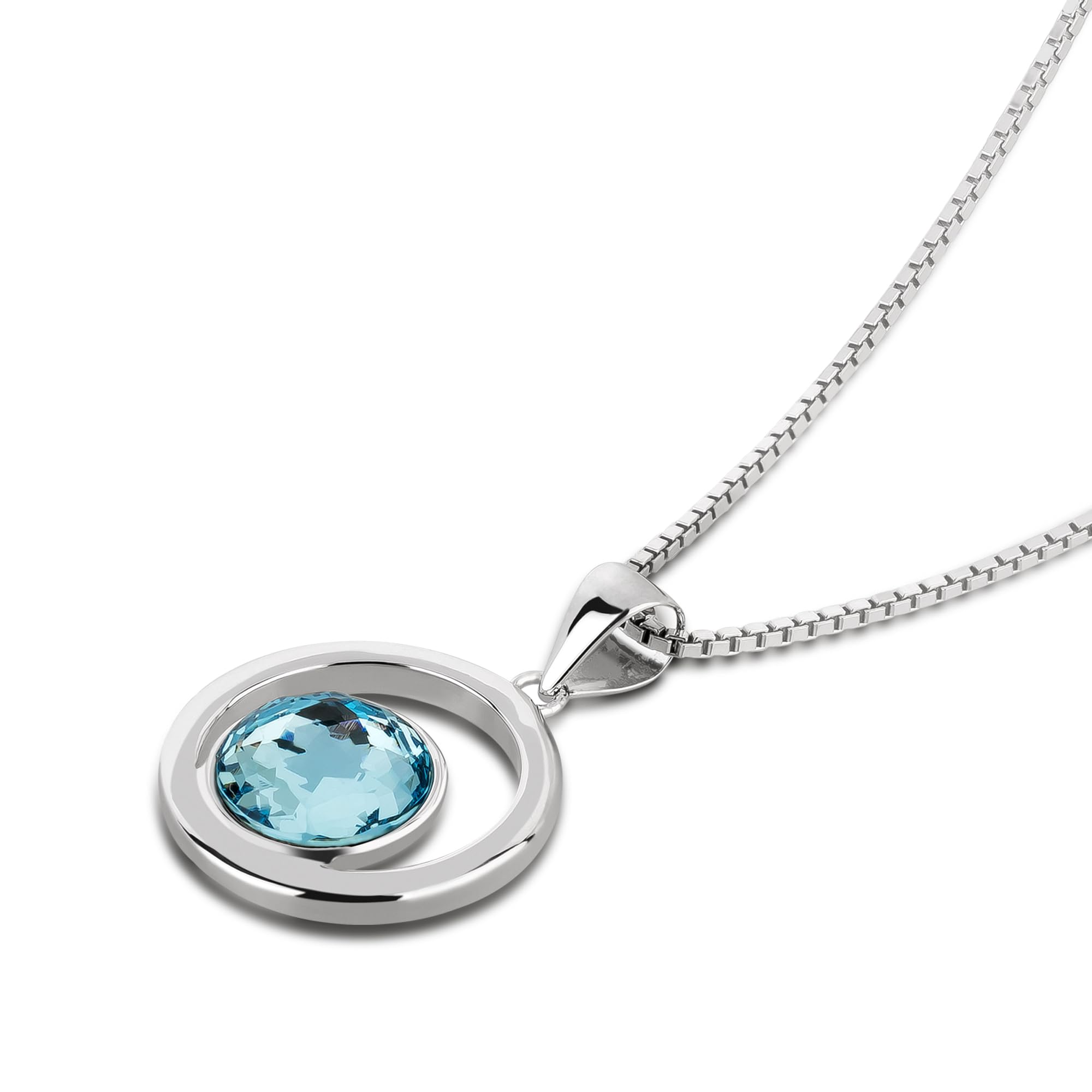 Schöner-SD Anhänger rund Halskette 925 Silber
