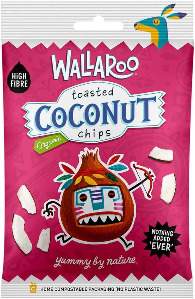 WALLAROO Organic Toasted Coconut Chips 100 Coconut No Sugar or