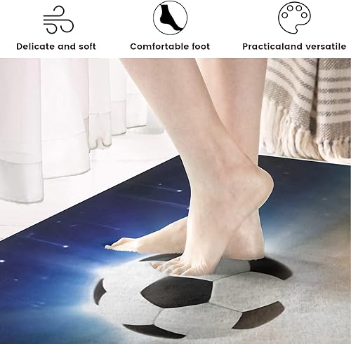 Miniatura 4 de Tapete deportivo para pelota de fútbol, tapete de juego para niños, tapete decorativo para sala de estar, dormitorio, cocina, interior y exterior,