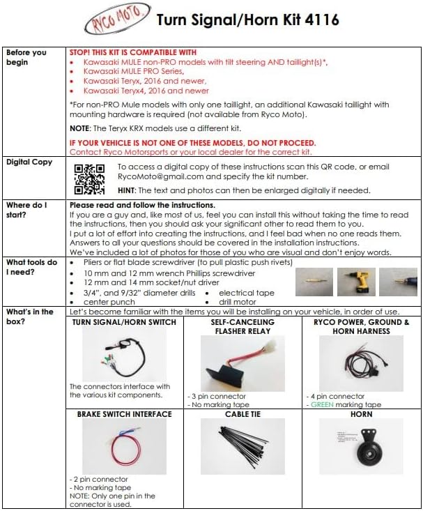 Miniatura 5 de Ryco Moto 4116 Street - Kit legal para Kawasaki MulePRO, Teryx4