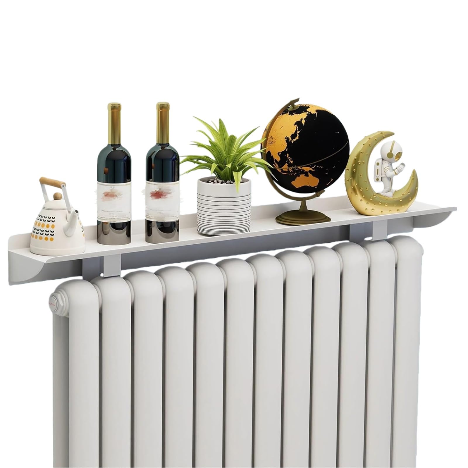 Soporte Radiador Pared, Estante Flotante, Mueble Radiador, Aleación de Aluminio, es Desmontable y Adecuado para Salas de Estar, Cocinas, Baños, Oficinas y Otros Lugares(170cm/67in)