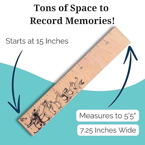 Miniatura 3 de Tabla de crecimiento de madera para pared, tabla de altura de madera para niños y niños, tabla de crecimiento de madera para niños, tabla de pared