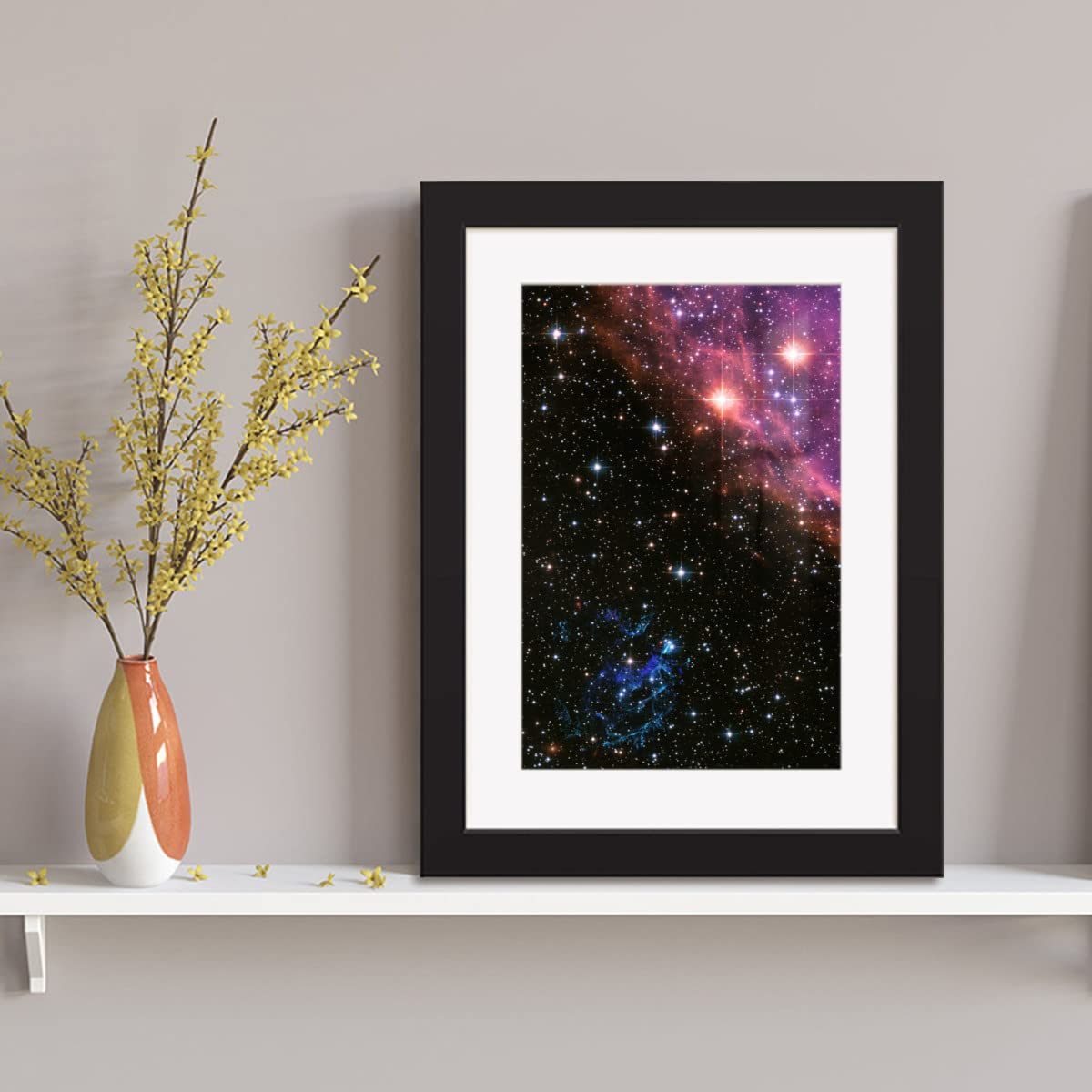 Amazon.co.jp: 星空 銀河 宇宙 惑星 目隠 フォトフレーム 木製