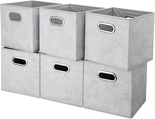 HSDTCollapsible Cloth Cubes Storage Bins Baskets Boxes Grey-White Lattice Pattern 10.5 x 10.5 x 11 Inches - Pack of 6,QY-SC14-6,Brush gradient(Set of 3)