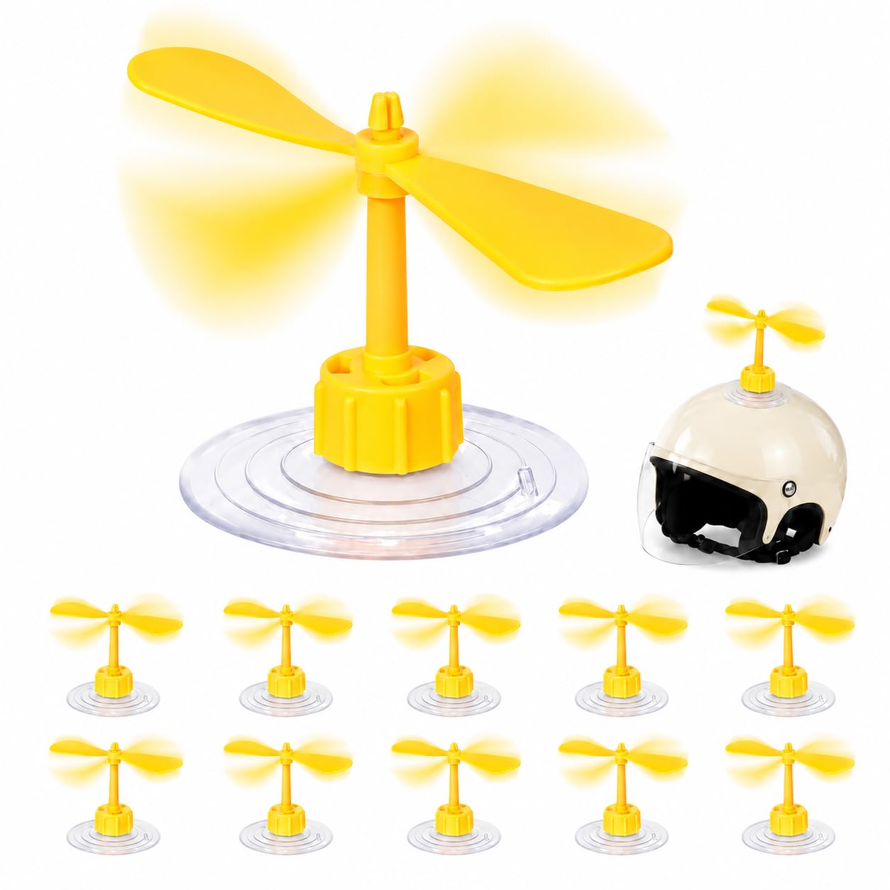 Homoyoyo 10 Pcs Mini Mini Bike Accessories Trendy Decor Lovely Helmet Decor Dragonfly Propeller Helmet Suction Propeller Trumpet ate Electrical Motorbike Half